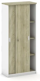 Zasúvacia skriňa MIRELLI, 800 x 400 x 1800 mm, biela/dub sonoma