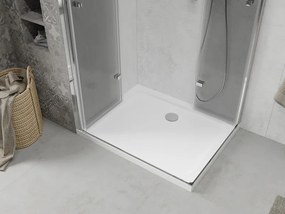 Mexen Lima Duo, sprchový kút so skladacími dverami 80 (dvere) x 70 (dvere) cm, 6mm číre sklo, chrómový profil + slim sprchová vanička biela + chrómový sifón, 856-080-070-01-02-4010