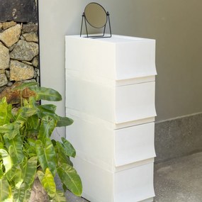 Modulárny úložný box Wave twin Snow s kolieskami 54,6 x 43,4 x 22 cm, široký - 2 zásuvky - kolieska