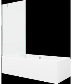 Mexen Cube obdĺžniková vaňa 170 x 80 cm s obkladom a 1-krídlovou sprchovou zástenou 90 cm, Transparentné, Chrómová - 550517080X9