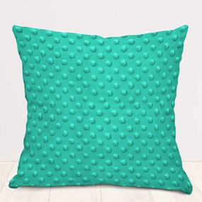 Biante Detská obliečka na vankúš Minky 3D bodky MKP-047 Tyrkysovo zelená 30 x 50 cm