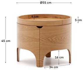 Nočný stolík v dekore jaseňa v prírodnej farbe Octavia – Kave Home
