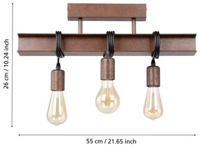 Eglo 43522 - Prisadený luster TOWNSHEND 3xE27/60W/230V