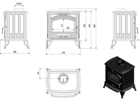 Kratki KOZA/K6/150 - Krbové liatinové kachle 8kW 150mm