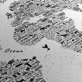 Obraz - Mapa z piktogramov (s hodinami) (90x30 cm)