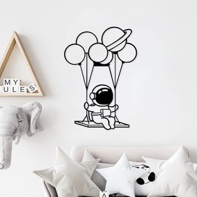 Nástenná kovová dekorácia Astronaut 1 čierna