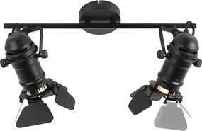 Inteligentný reflektor čierny Vrátane WiFi GU10 2-svetlá s klapkami - Movie