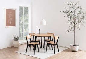 ROXY Prírodný dub/čierny rám - DREVENÁ STOLIČKA DO OBÝVAČKY, JEDÁLNE, KUCHYNE, RETRO
