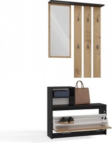 Predsieňová stena GARDE 85 cm antracit/dub artisan