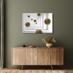 Abstraktný obraz futbalových lôpt (90x60 cm)