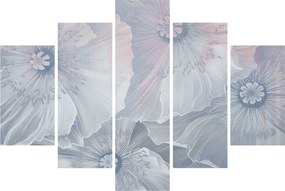 Obraz - Modré kvety na stene (150x105 cm)