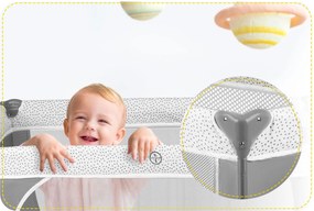 Ricokids Cestovná postieľka + matrac + taška 125x65x78cm RK-241 sivá
