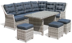 Záhradná rohová súprava BERKLEY svetlo-sivá pravá