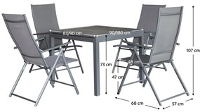 Záhradný set 1+4, tmavosivá, NIKY