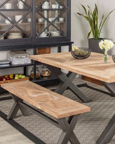 Lavička Moscal 160 x 40 x 46 cm black&amp;natural: