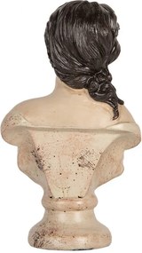 Béžová antik dekorácia busta žena v šatách - 12*8*20 cm