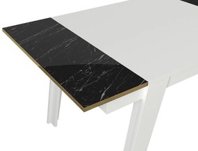Jedálenský stôl (pre 6 osôb) Raven (Biela + Zlatá + Čierna). Vlastná spoľahlivá doprava až k Vám domov. 1072124
