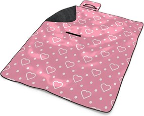 Sablio Plážová deka Srdce a bodky: 200x140 cm