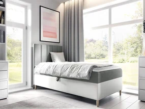 Kontinentálna posteľ Junior Kamire 1, Strana: ľavá, Rozmer postele: 80x200, Dostupné poťahy: ekokoža Soft 017 (biela) + Fresh 14 Mirjan24 5903211191794