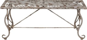 Biela antik kovová záhradná lavička so včielkou French - 105*35*44 cm