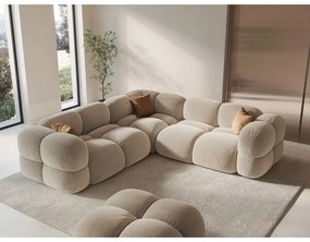Béžová zamatová rohová pohovka Loretto – Cosmopolitan Design