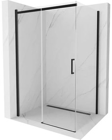 Mexen Omega sprchová kabína, posuvné dvere 120 x 90 cm, transparentnéné, čierna - 825-120-090-70-00