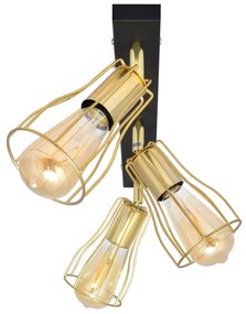 Bodové svietidlo TUBE 3xE27/15W/230V zlatá/čierna