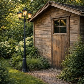 Vidiecka vonkajšia lampa čierna IP44 - New Orleans 3