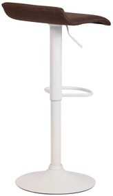 Barová stolička Dyn V2 - látka, biela podnož - Hnedá
