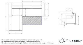 Tyrkysovomodrá rozkladacia rohová pohovka Miuform Charming Charlie, ľavý roh