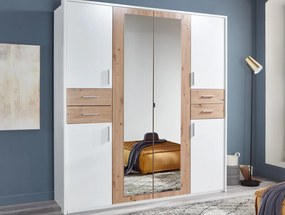 Šatníková skriňa Vegas, 180 cm, biela / dub artisan