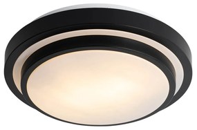 Moderné stropné svietidlo čierne s bielym 35 cm 2-svetlé IP44 - Walden