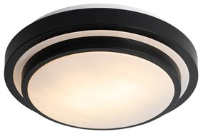 Moderné stropné svietidlo čierne s bielou 35 cm IP44 - Walden