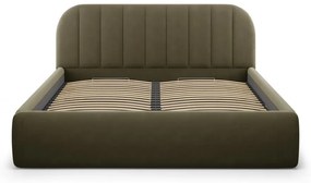 Zelená čalúnená dvojlôžková posteľ s úložným priestorom s roštom 160x200 cm Juno – Windsor &amp; Co Sofas