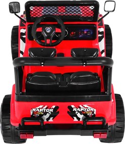 Ramiz Terénny akumulátorový Raptor Drifter pre deti Červený + diaľkové ovládanie + pomalý štart + EVA + zvuky Svetlá