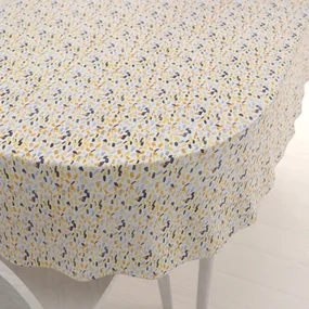Biante Dekoračný oválny obrus Leona LN-045 Žltosivé čiarky na bielom 130x180 cm