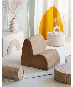 Svetlohnedý menčestrový detský pohovkový vankúš Roll – Wigiwama