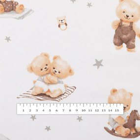Biante Detský bavlnený záves Sandra SA-732 Medvedie bábätká na bielom 150x160 cm