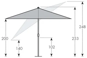 Derby Basic Push Up 210 x 210 cm - naklápací slnečník : Barvy slunečníků - 827