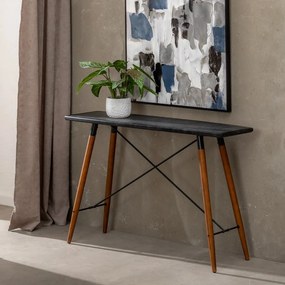 Čierny kovový konzolový stolík 38x120 cm Oslo – Ixia