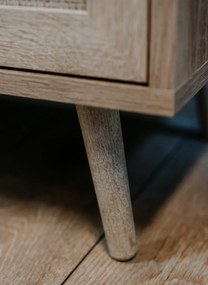 Vysoká skrinka s presklením Bali, dub sonoma/výplet