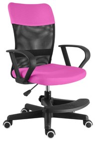 Detská stolička Neoseat MONKEY s podnožou — látka, čierna / ružová