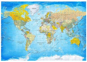 Artgeist Fototapeta - World Classic Map Veľkosť: 150x105, Verzia: Premium