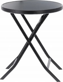 CH Okrúhly skladací stolík Darsy - čierny