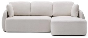 Krémová ženilková rozkladacia rohová pohovka (pravý roh/s leňoškou) Laira – Kave Home