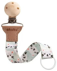 AKUKU Pásik na cumlík s klipom Akuku Mačka