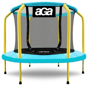 Trampolína 150 cm s vnútornou ochrannou sieťou AGA MR1150LIGHTBLUE - svetlomodrá/žltá