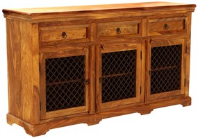 furniture-nabytek.cz - Rustikálna komoda z palisandru s kovovým opletením 160x45x90