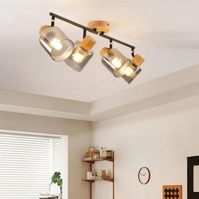 Brilagi - Bodové svietidlo HYGGE 4xE14/15W/230V kaučukovník/dymové