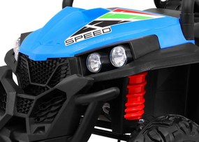 Ramiz Terénna bugina Strong pre deti modrá + pohon 4x4 + diaľkové ovládanie + nosič batožiny + rádio MP3 + LED